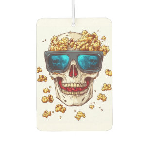 Scary Popcorn Skull � Funny Horror Movie Skeleton Car Air Freshener