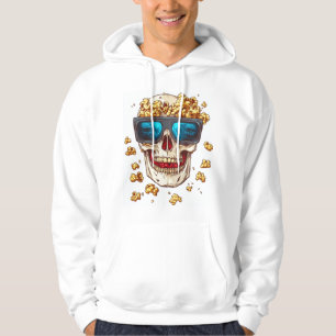 Scary Popcorn Skull � Funny Horror Movie Skeleton Hoodie