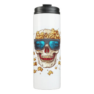 Scary Popcorn Skull � Funny Horror Movie Skeleton Thermal Tumbler