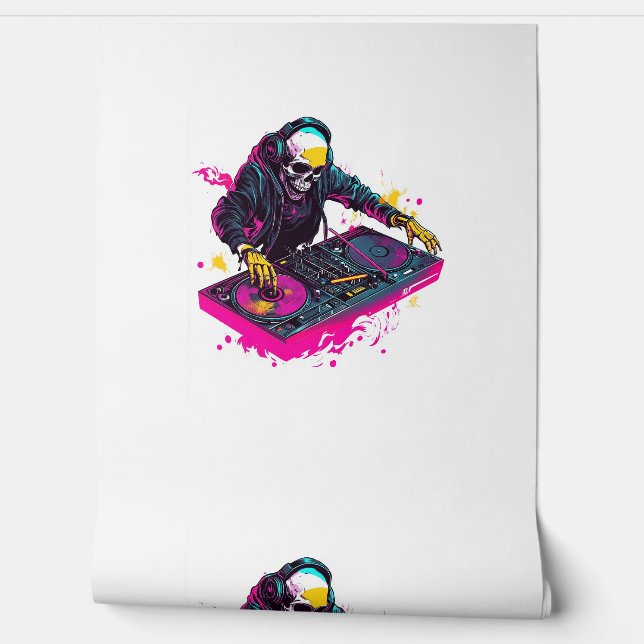 Scary Popcorn Skull – Funny Horror Movie Skeleton Wallpaper (Unrolling)