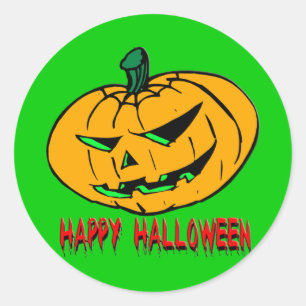 Scary Pumpkin Classic Round Sticker