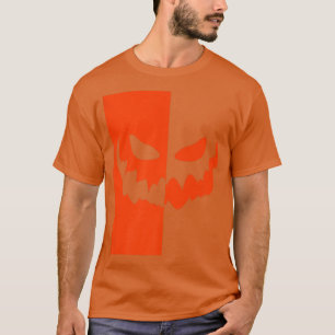 Scary Pumpkin Double Face Orange Halloween Costume T-Shirt