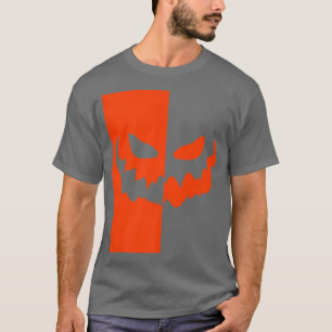 Scary Pumpkin Double Face Orange Halloween Costume T-Shirt
