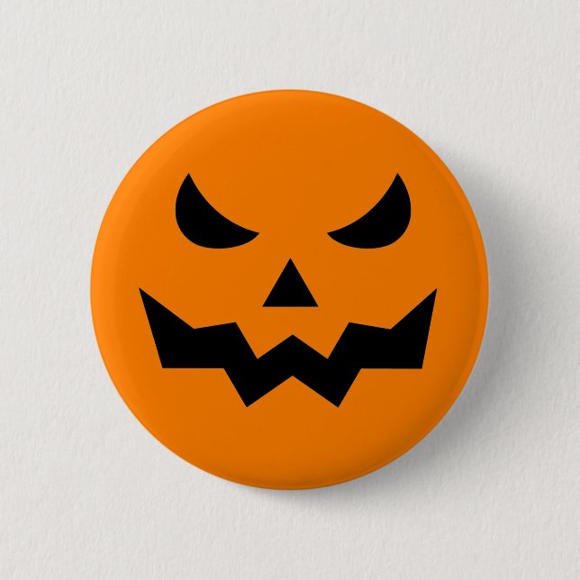 Scary Pumpkin Face / Button Pin (Front)