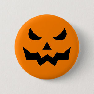 Scary Pumpkin Face / Button Pin