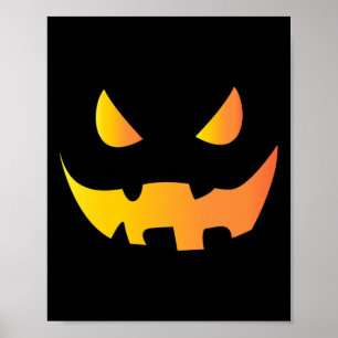 Scary Pumpkin Face For Halloween Poster