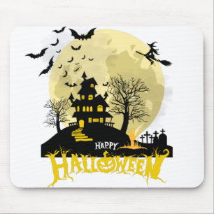 Scary Pumpkin Halloween Art Spooky Fun Mouse Mat