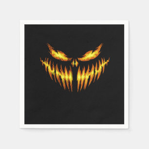 Scary Pumpkin Halloween Face Gift Idea Napkin