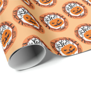 Scary Pumpkin Halloween Gift Wrap