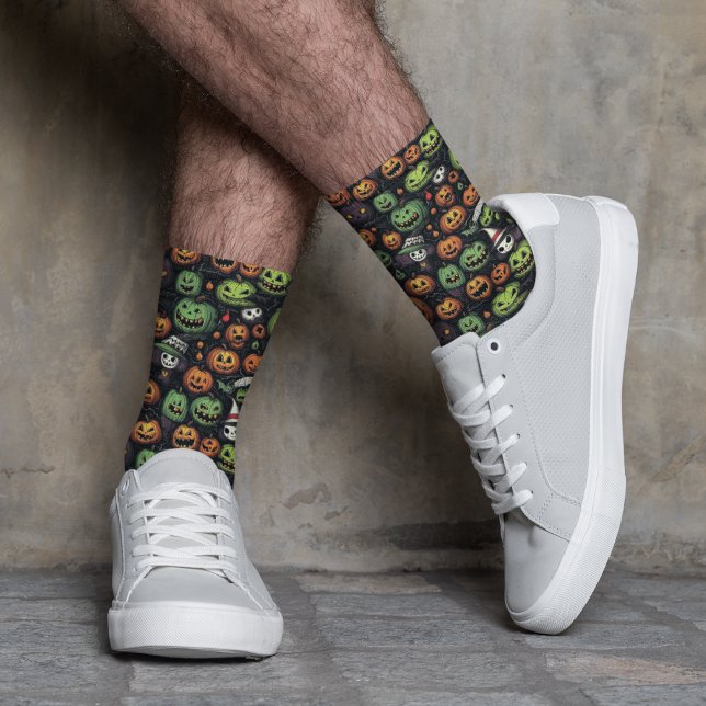 Scary Pumpkin Halloween Socks (Creator Uploaded)
