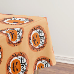 Scary Pumpkin Halloween Tablecloth Home Decor