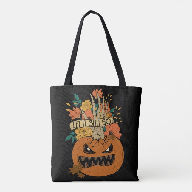 Scary Pumpkin Halloween Tote Bag (Back)