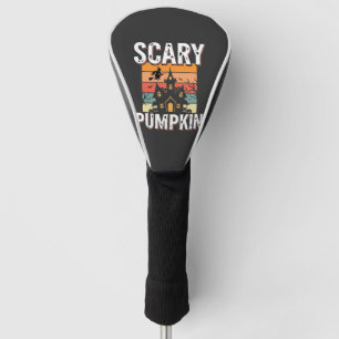 Scary Pumpkin Haunted House Halloween Design_1 Golf Head Cover