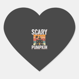 Scary Pumpkin Haunted House Halloween Design_1 Heart Sticker