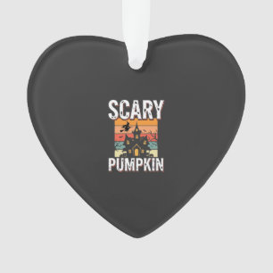 Scary Pumpkin Haunted House Halloween Design_1 Ornament