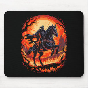 Scary Pumpkin Headless Horseman Halloween For Men Mouse Mat