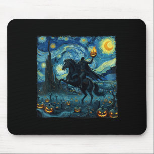 Scary Pumpkin Headless Horseman Halloween Starry Mouse Mat