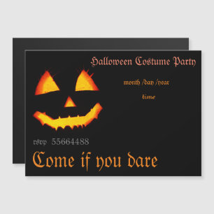 scary pumpkin in the dark - Halloween Magnetic Invitation