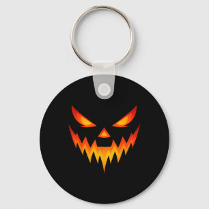 Scary Pumpkin Jack O Lantern Face Halloween Costum Key Ring