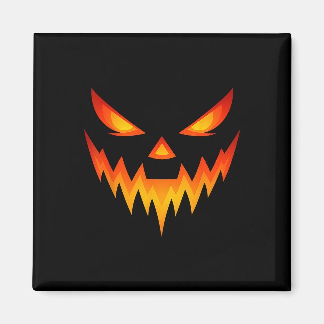 Scary Pumpkin Jack O Lantern Face Halloween Costum Magnet (Front)