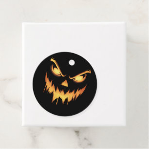 Scary Pumpkin Jack O Lantern Face Halloween Favour Tags