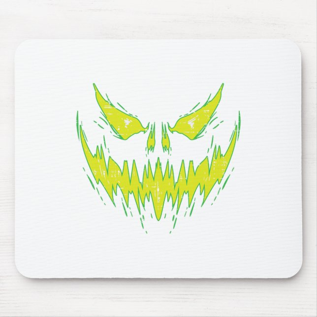 Scary Pumpkin Jack O Lantern Face Halloween Men Bo Mouse Mat (Front)