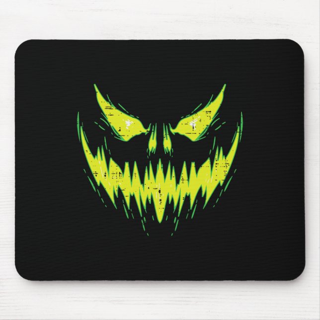 Scary Pumpkin Jack O Lantern Face Halloween Men Bo Mouse Mat (Front)
