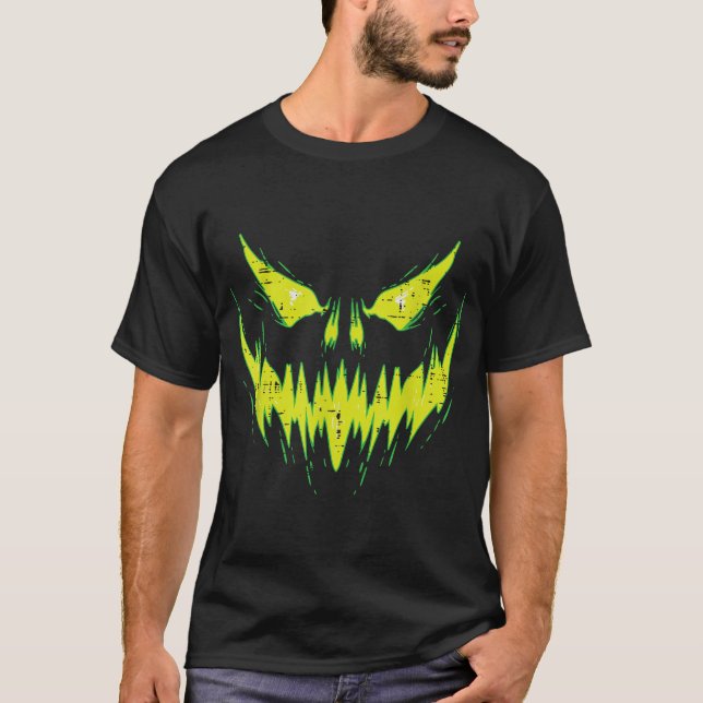  Scary Pumpkin Jack O Lantern Face Halloween Men  T-Shirt (Front)