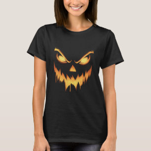 Scary Pumpkin Jack O Lantern Face Halloween T-Shirt