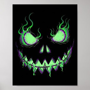 Scary Pumpkin Jack O Lantern Spooky Halloween Kids Poster