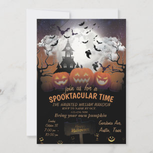 Scary Pumpkin Night Party Planner Invitation