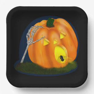 Scary Pumpkin  Paper Plate