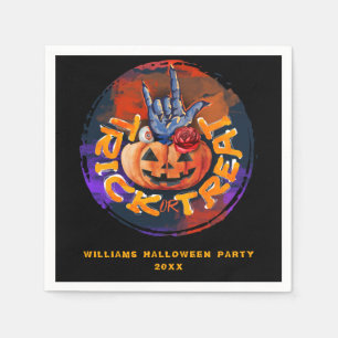 Scary Pumpkin Trick or Treat Halloween Party  Napkin