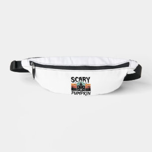 Scary Pumpkin Vintage Haunted House Halloween Desi Bum Bags