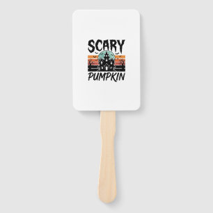 Scary Pumpkin Vintage Haunted House Halloween Desi Hand Fan