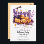 Scary Pumpkins Cute Black Cat Halloween Party  Invitation<br><div class="desc">Join us for a Halloween party that's equal parts spooky and sweet! Scary pumpkins light the way as our cute black cat welcomes you to a night of festive fun. Get ready for an evening filled with frightfully fun games, delicious treats, and plenty of Halloween magic. Wear your best costume...</div>