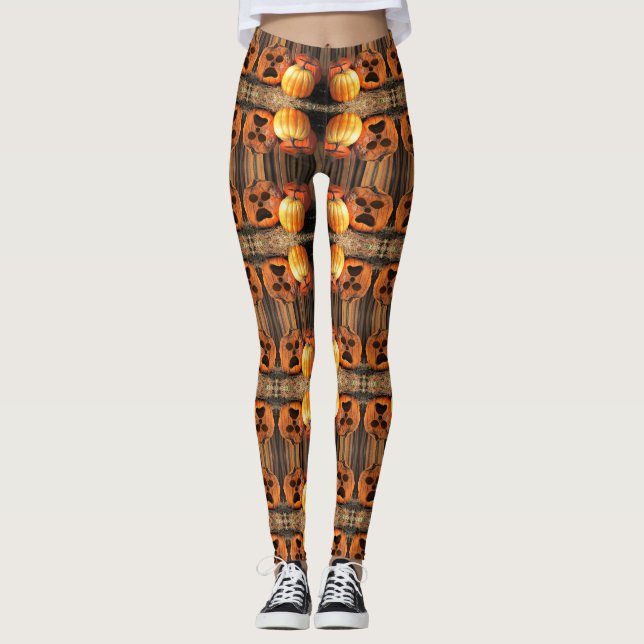 Scary Pumpkins - Halloween Leggings (Front)