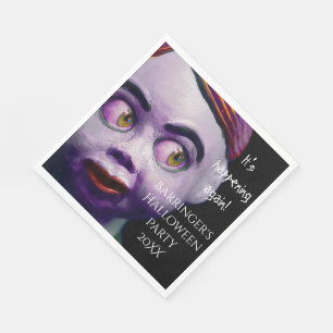 Scary Puppet Doll Creepy Halloween Napkin