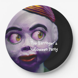 Scary Puppet Doll Creepy Halloween Paper Plate