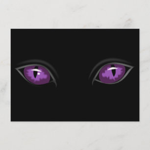 Scary Purple Eyes in Dark of Night Halloween Party Invitation