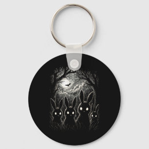 Scary Rabbit Eyes Forest Creepy Halloween Costume Key Ring