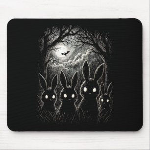 Scary Rabbit Eyes Forest Creepy Halloween Costume Mouse Mat