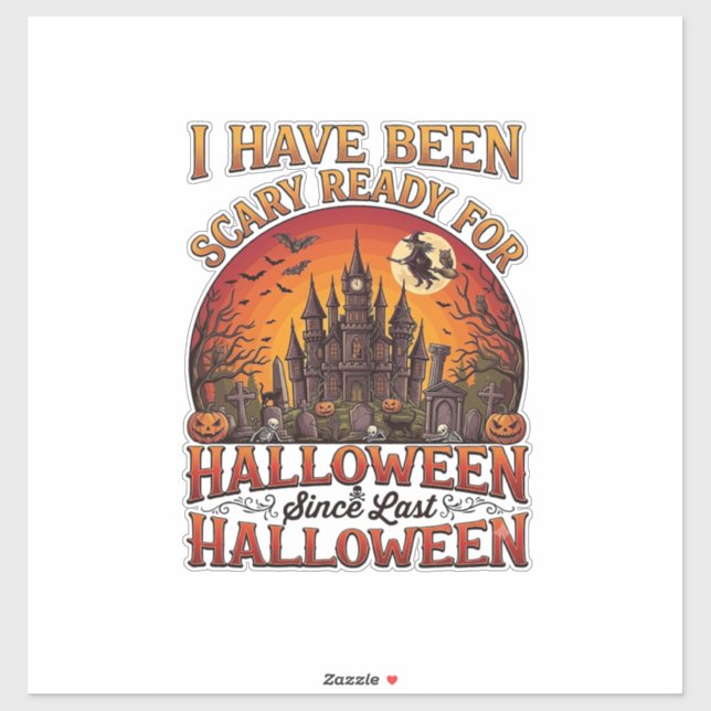 Scary Ready Halloween Haunted Castle Witch Pumpkin (Sheet)