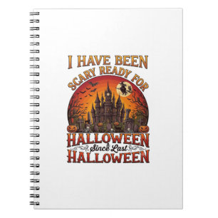 Scary Ready Halloween Haunted Castle Witch Pumpkin Notebook