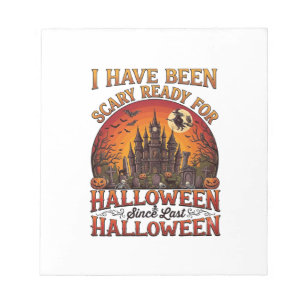 Scary Ready Halloween Haunted Castle Witch Pumpkin Notepad
