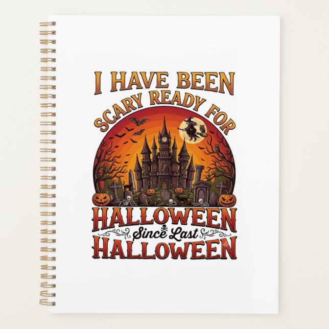 Scary Ready Halloween Haunted Castle Witch Pumpkin Planner (Front)