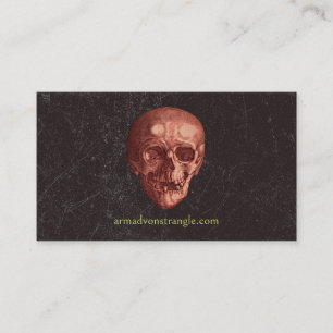 Scary Red Human Skull Halloween Business Card