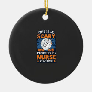 Scary Registered Nurse Costume Ghost Pumpkins Hall Ceramic Tree Decoration