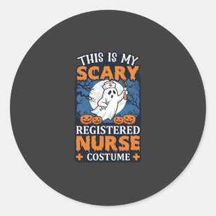 Scary Registered Nurse Costume Ghost Pumpkins Hall Classic Round Sticker