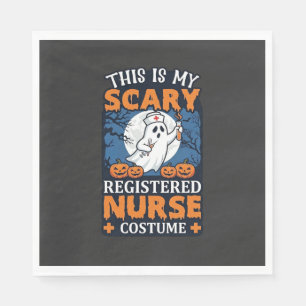Scary Registered Nurse Costume Ghost Pumpkins Hall Napkin